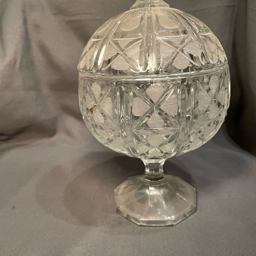 Glass vintage carved fondantier like new