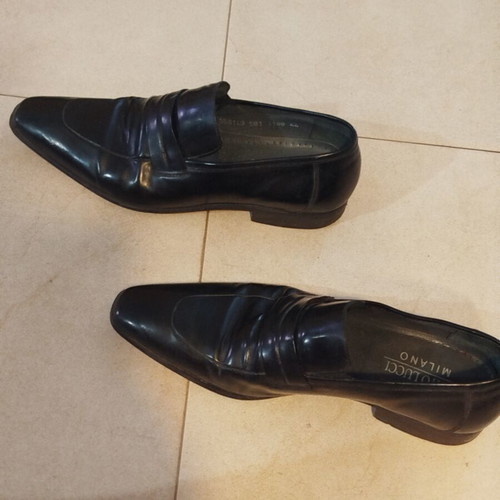Berto Lucci men's shoes used, black, size 44, loafers