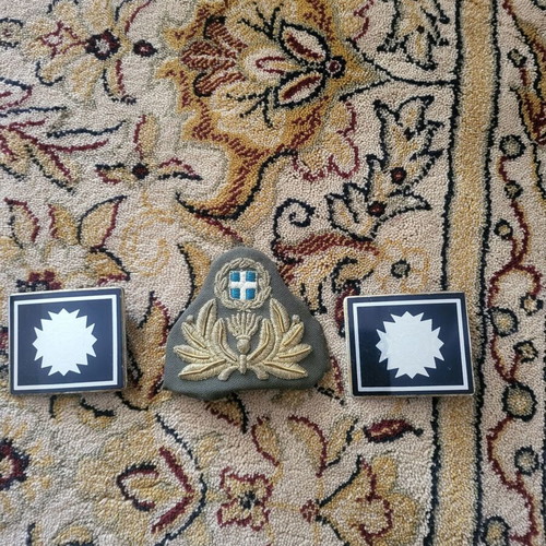 Set with Greek emblem and 2 police buckles used