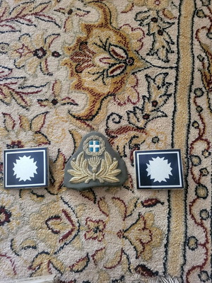 Set with Greek emblem and 2 police buckles used