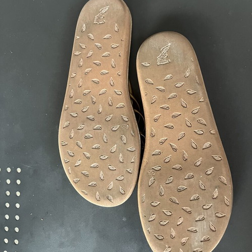 Ancient Greek Sandals bronze metallic sandals size 38