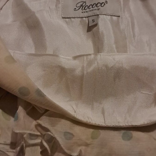 Rococo 100% silk pastel dotted frilled skirt used, multicolor