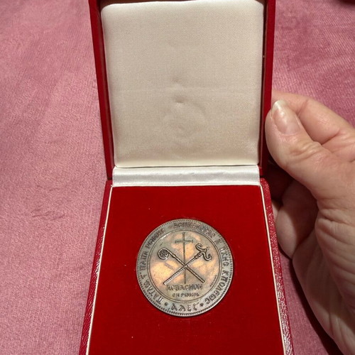 Bronze medal new with symbols of Pope Paul VI and Patriarch Athenagoras I