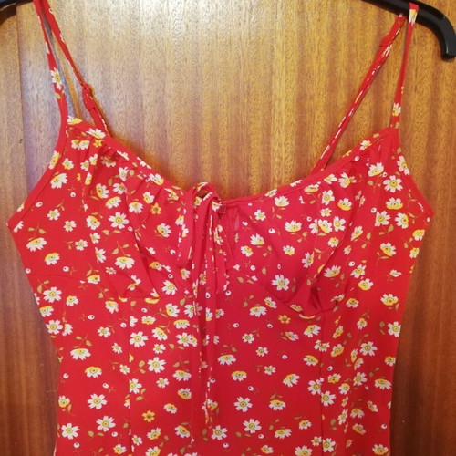 Floral midi dress Small like new with side slit