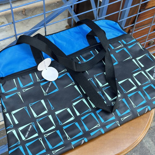 Vintage Pierre Cardin large travel bag, blue and black