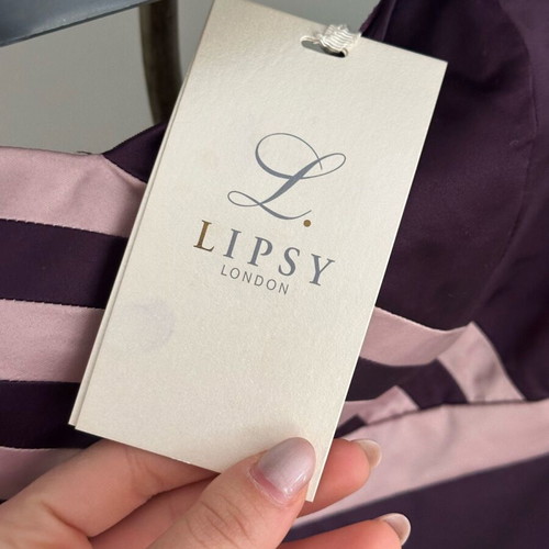 Lipsy London Strapless Satin Dress Aubergine S New