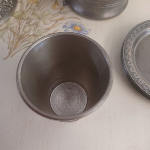 Pewter shot glass used with beautiful designs