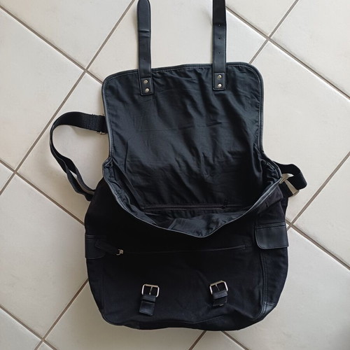 Kenneth Cole Messenger Bag New Black Fabric with Leather Details