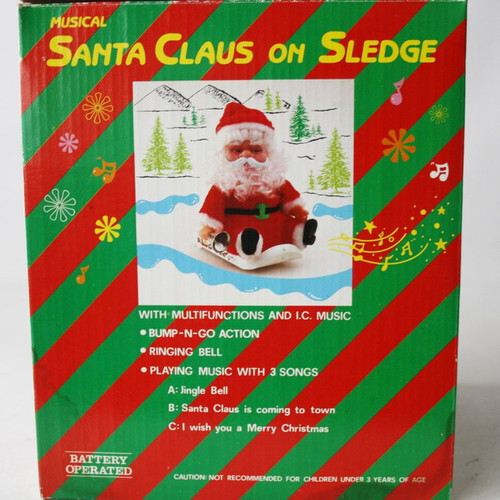Santa Claus with sledge and music from 1990 decade new