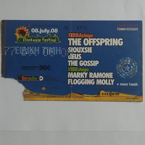 Rockwave Festival Ticket 8-7-2008 like new