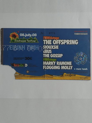 Rockwave Festival Ticket 8-7-2008 like new