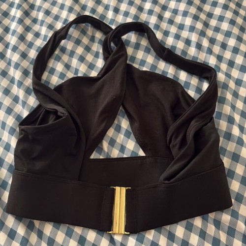 Halterneck swimsuit top Oysho new, black, size M