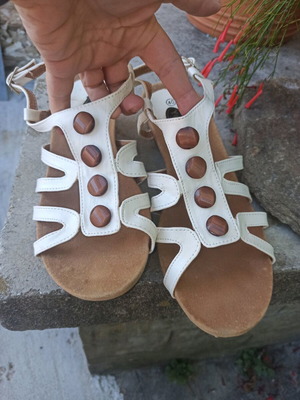 Platform sandals size 40 white with minor wear