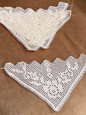Handmade lace set, like new, 4 pieces 20x20 cm