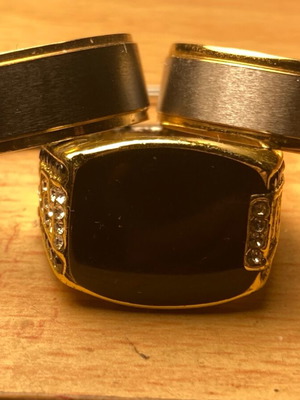 Three stainless steel rings like new, size 8-9