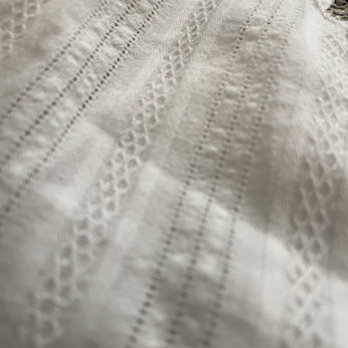 Gai Mattiolo summer blouse, cotton, white and gold