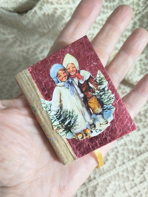 Mini 2026 diary with handmade cover and bookmark ribbon