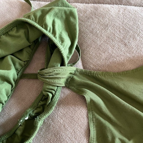 Italian dress 100% tensel unused green size S