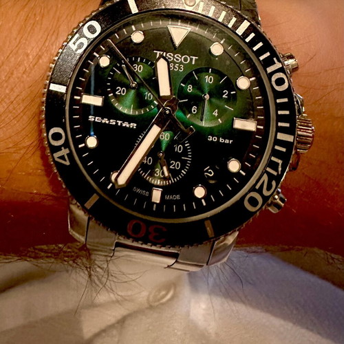 Tissot Seastar watch used, green