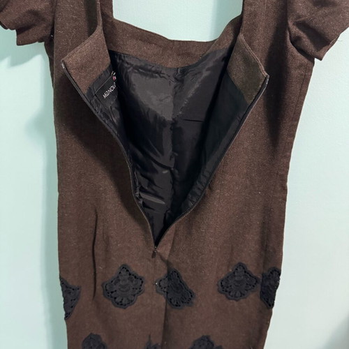 Manolo mini dress used, brown with lace details, size S