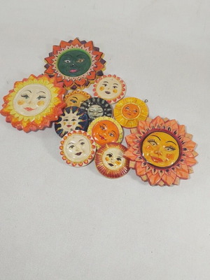 Handmade Plaster Suns Pack of 11 for Crafts and Decoration