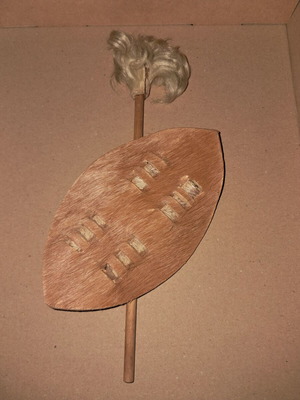 Zulu shield used vintage decorative from the 70s