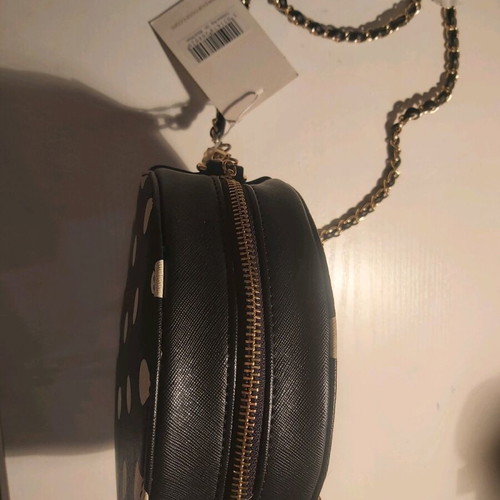 Pia Rossini shoulder bag new, black polka dot with chain