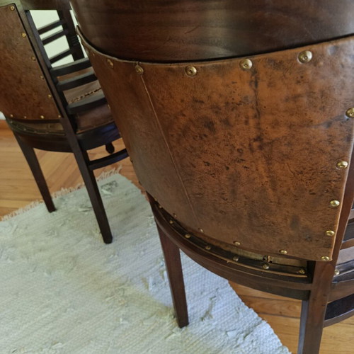 Antique dining set with round table and chairs used