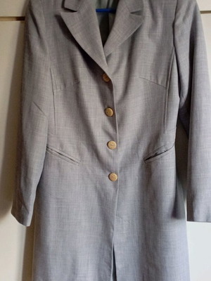 Viscose coat type trench like new, gray-blue color
