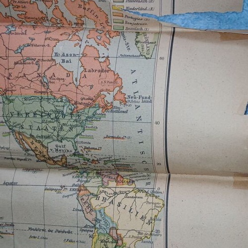 Map Die Länder der Erde 1941 used, in German