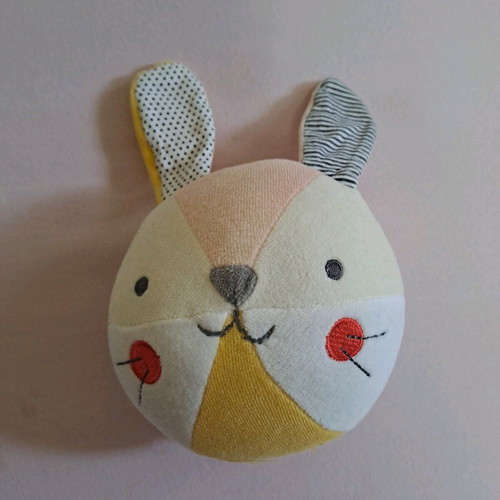 Soft Petit Collage Bunny Toy like new, rattle ball