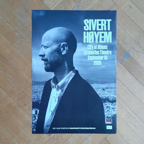 Sivert Høyem original concert poster, Lycabettus Theatre 2026, like new