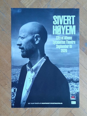 Sivert Høyem original concert poster, Lycabettus Theatre 2026, like new