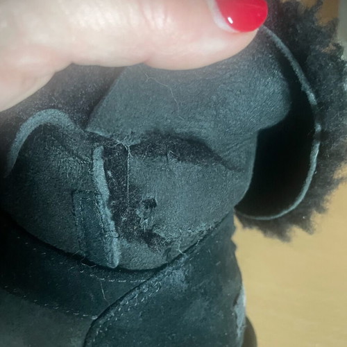 Ugg black Mini ankle boots used, size 39, with fur cuff