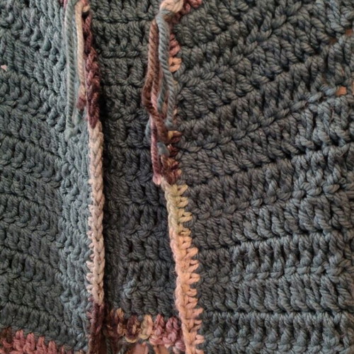 Handmade knitted wool vest size Large petrol color new