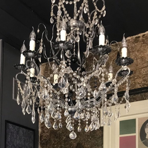 Chandelier 10-light modern design with Swarovski crystals like new