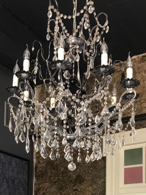 Chandelier 10-light modern design with Swarovski crystals like new