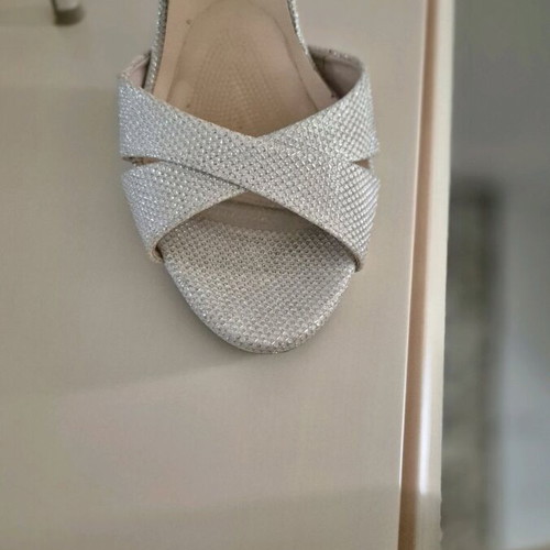Handmade Stefania glitter shoes size 40, like new, silver