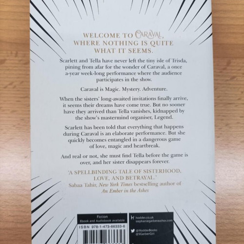 Caraval Pocket Edition book used, English