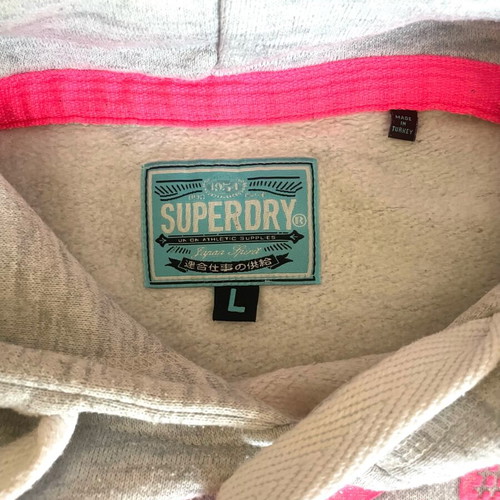 Superdry women's sweatshirt like new, grey and pink, size L