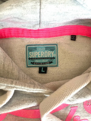 Superdry women's sweatshirt like new, grey and pink, size L
