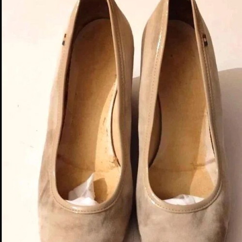 Beige suede platform pumps used, size 41