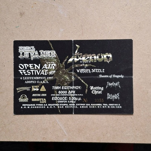 Open Air Festival 1997 ticket used, Metal Invader OAKA