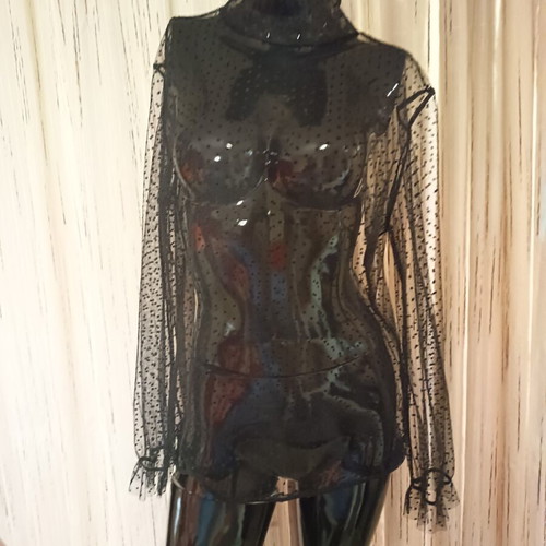 Lucifair transparent summer top medium size like new, black