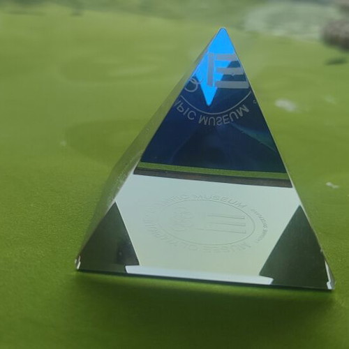 Olympic Museum crystal pyramid souvenir from Lausanne