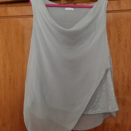 Silk blouse like new, grey and blue, size M-L