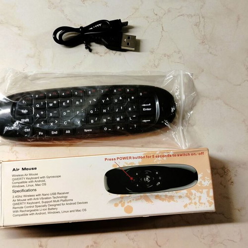Air Mouse wireless remote with gyroscope and qwerty keyboard for TVboxes