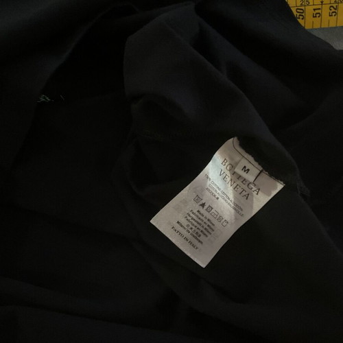 Tshirt Bottega Veneta M black cotton with sequins and fringes like new