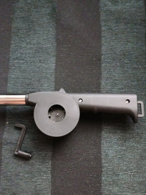 Manual charcoal blower with crank new, length 26.5 cm