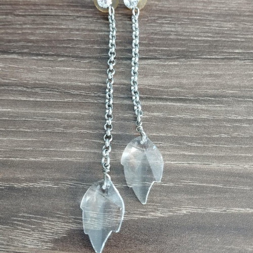 Folli Follie Asymmetric Earrings like new with silver hoops and crystals